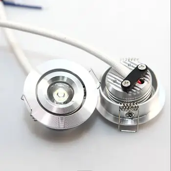 

25PCS 3W Dimmable cob Led Recessed Cabinet mini Spot light 110V 220V /DC12V Mini downlight Silver round body Include Led Driver