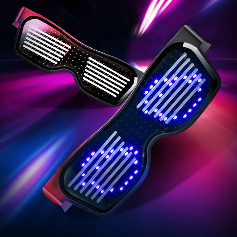Волшебные Bluetooth Led вечерние очки приложение управление светящиеся очки EMD DJ электрические слоги очки для вечеринки