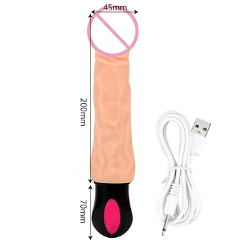 12 Mode Flexible Soft Silicone Huge Realistic Dildo Vibrator Female Masturbation Heating Vagina Massager Sex Toys for Woman 2