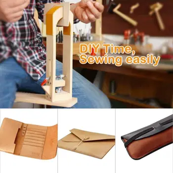 

Wood Leathercraft Hand Stitching Leather Craft Lacing Sewing Pony Horse Clamp for Leathercraft Sewing DIY Table Desktop Tool