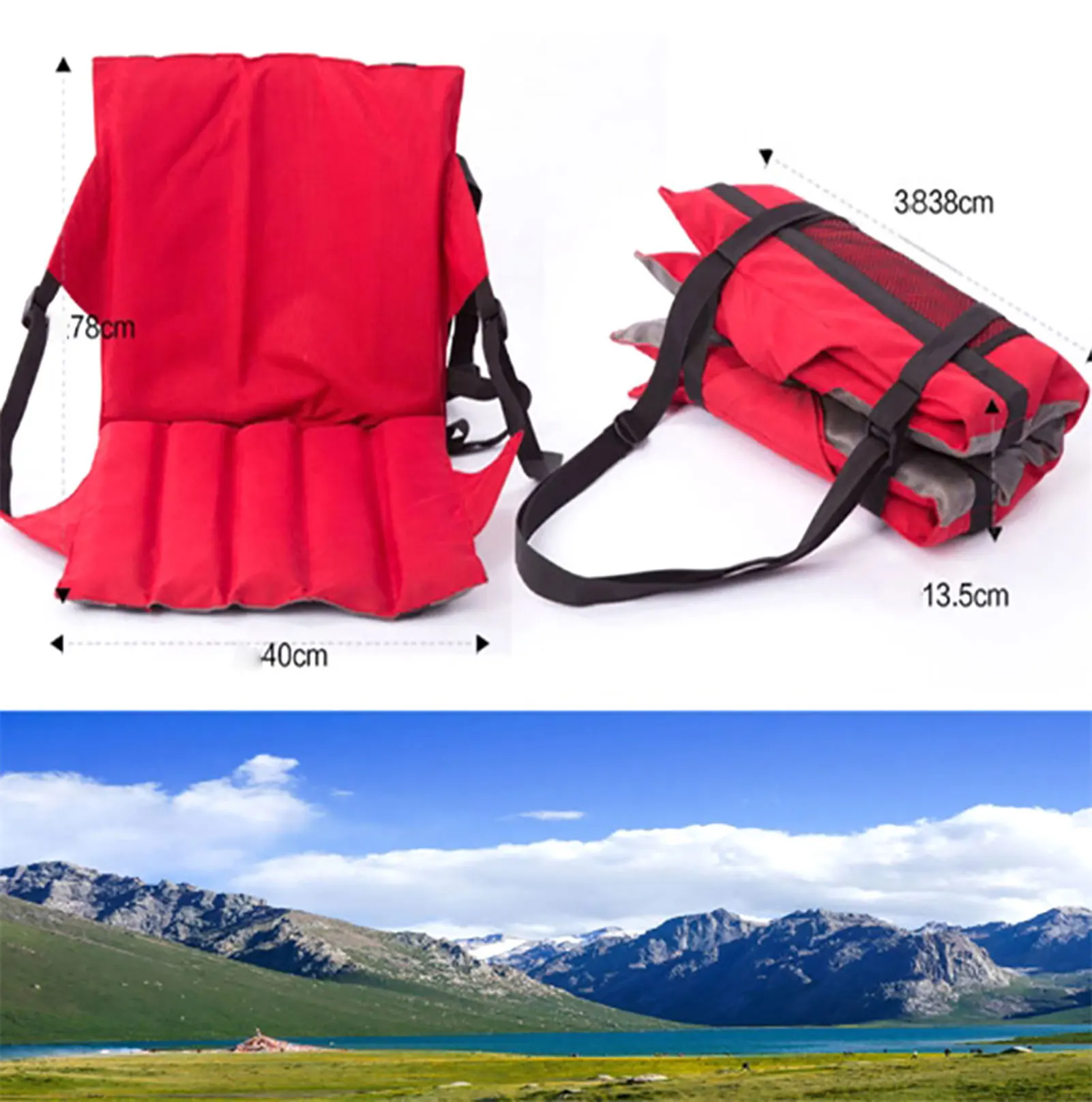Adjustable Padded Kayak Seat With Storage Bag Canoe Backrest Drifting Cushion Portable Stadium Seat Cushion For Swimming Pool