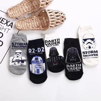 

High Quality New Arrival Star Wars Patterns Casual Socks All cotton cartoon men's socks Film white Samurai anime robot socks sox