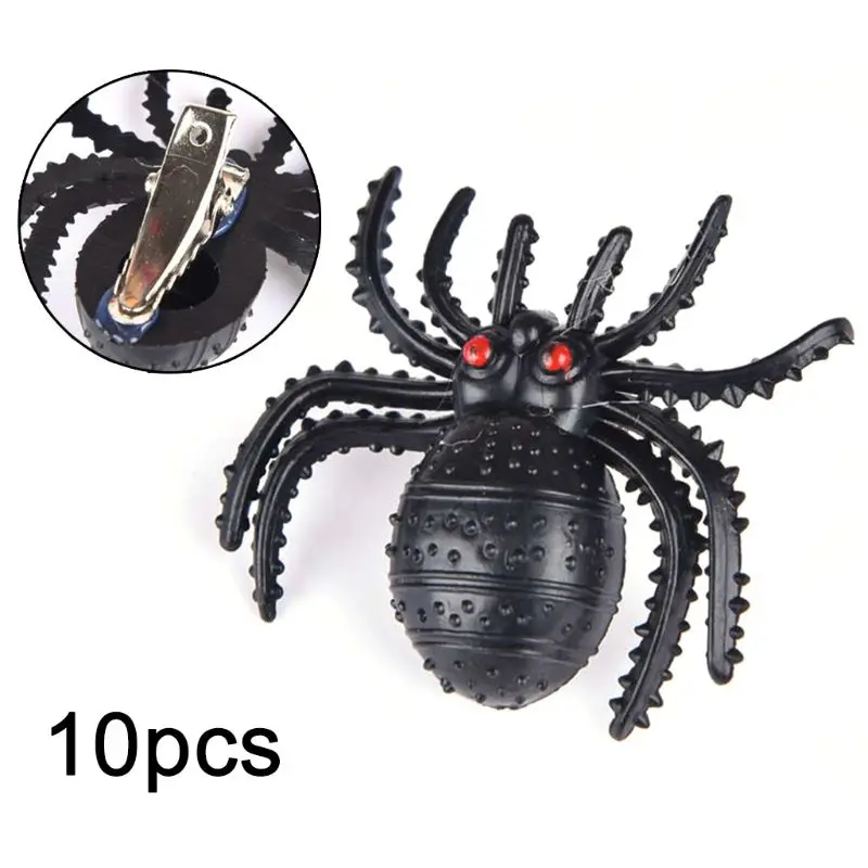 

10pcs/set Halloween Party Barrette Scary Simulation Red Eye Spider Hair Clip