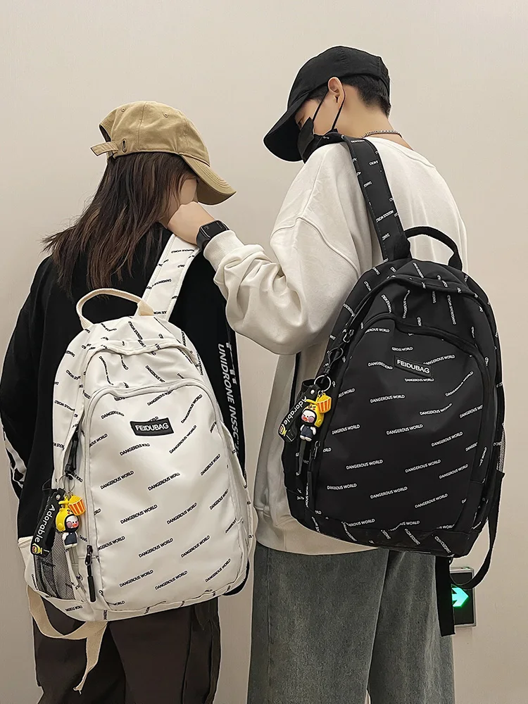 

Schoolbag male college student cool couple backpack printed waterproof high school junior schoolbag female