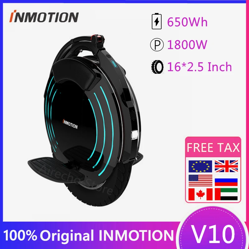 Original INMOTION V10 Self Balancing Electric Scooter 1800W 40km/h 70km Mileage Build-in Handle Unicycle Hover Skate Board