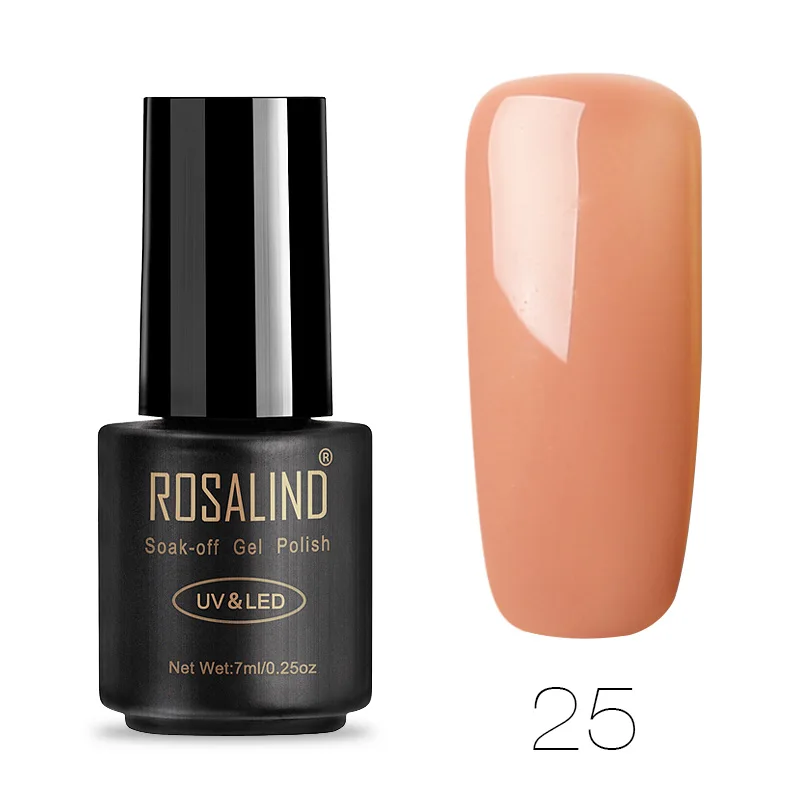 25 ROSALIND 7 мл 01-30 полуперманентный замачивающийся салонный УФ-гель для ногтей праймер лак для ногтей верхнее Базовое покрытие необходимые гель-лаки - Цвет: 25