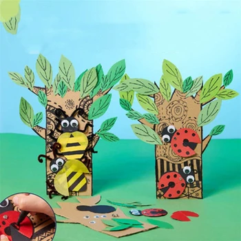 

Handmade DIY Toys Children Production Materials Big Tree Insect Kindergarten Three-dimensional Stickers Tree Planting Festival