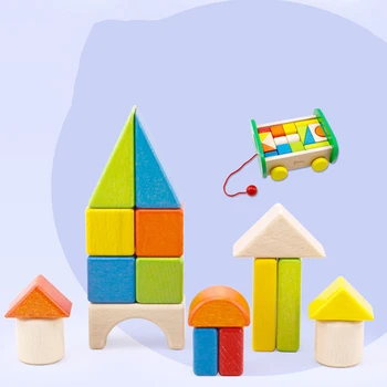 

Baby Toy Building Blocks Of 17 Grain Colorful Trailer Building Blocks Children ENLIGHTEN Educational Toy Safe Environmentally