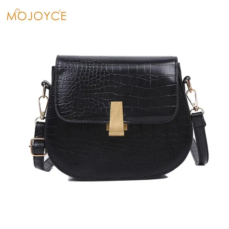 Retro Handbag Women Crocodile Leather Shopping Totes Handbag Women Shoulder Small Saddle Bags Solid Color Shoulder Bag