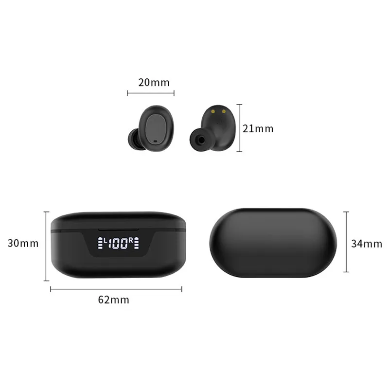 Bluetooth 5 0 Wireless Earbuds 6H Continuous Time IPX8 Waterproof Deep Bass Wireless earphones for xiaomi huawei iphone
