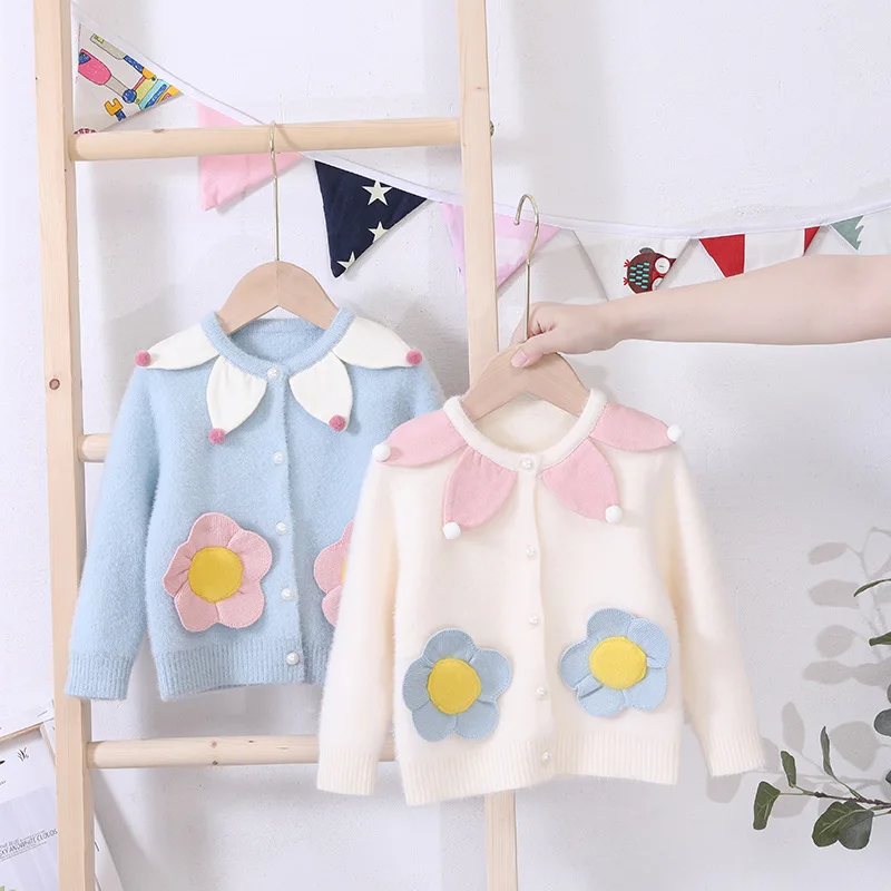 

2019 Autumn Winter New Baby Girl Sweaters Cardigan Sweater toddler Jacket Children'S Sweater Sweater Baby Knit Sweater