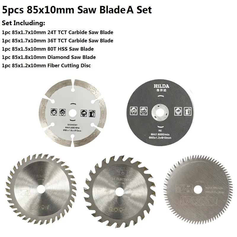Metal Cutting Disc 5pcs 85mm Cut off Saw Disc Circular Saw Blade Mini Saw Blade 