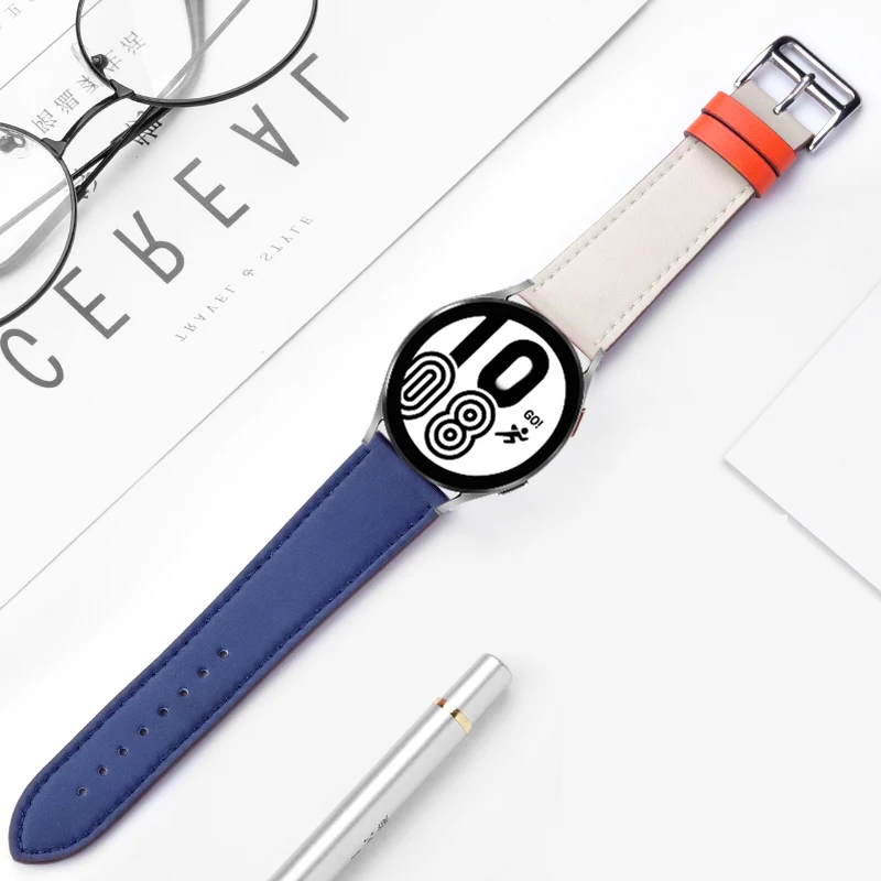 Фото Ремешок кожаный для Samsung Galaxy watch 5/6/pro/4/classic 44 мм 40 мм Active 2/3/S3/Huawei, браслет для часов 4, 20 мм 22 мм №5