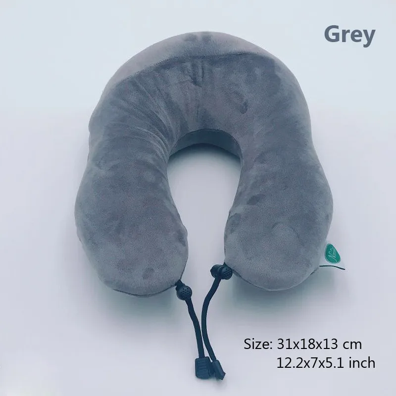 Grey PurenLatex u-образная подушка для путешествий, для защиты шеи, шейного отдела позвоночника, Таиланд, чистая природа, ортопедический латекс, подушка для головы, для офиса, для поезда - Цвет: Grey