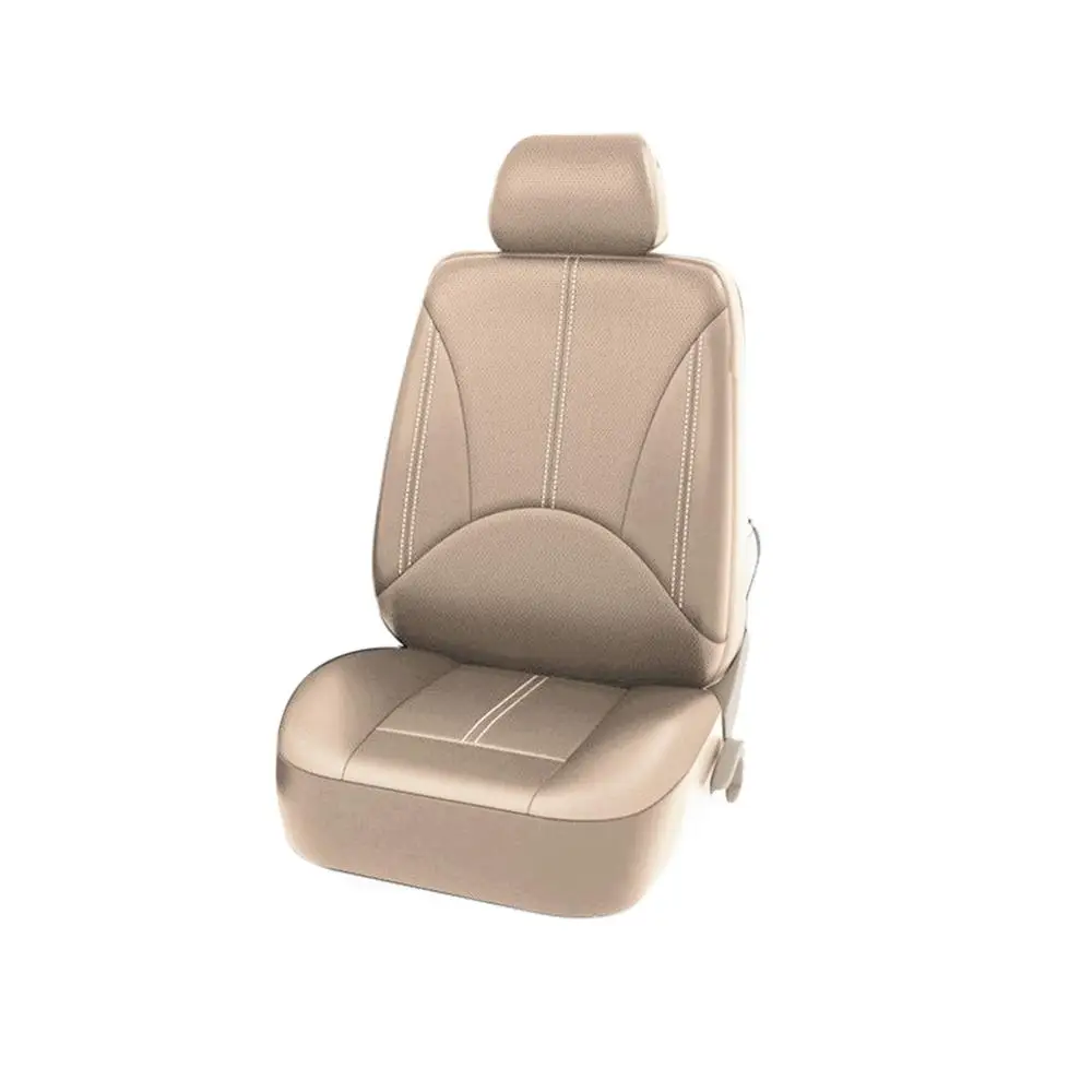 Juego completo fundas de asiento de coche de piel sintética con malla  ventilada de ajuste universal, compatible con bolsa de aire y con 3  cremalleras