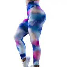 

Tie Dye Print Plus Size High Waist Summer Yoga Pants Fitness Gym Sport Leggings Women Workout Push Up Tights Trousers Female