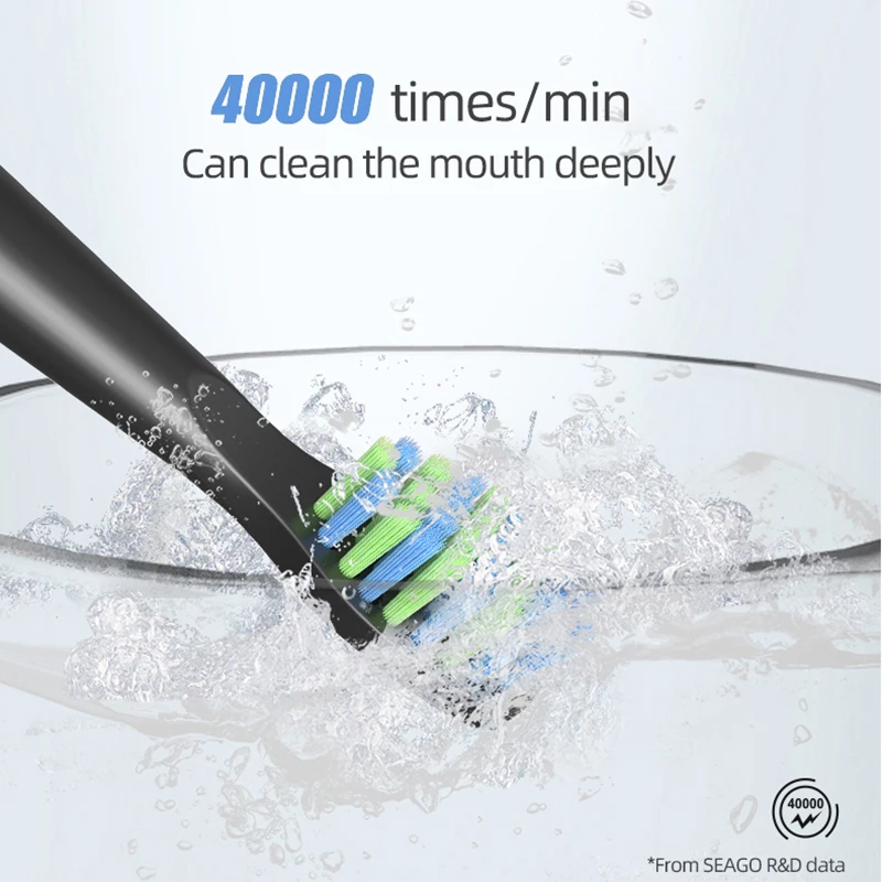 seago escova de dentes elétrica recarregável comprar peças obter de desconto sonic escova de dentes modo viagem com cabeça da escova presente