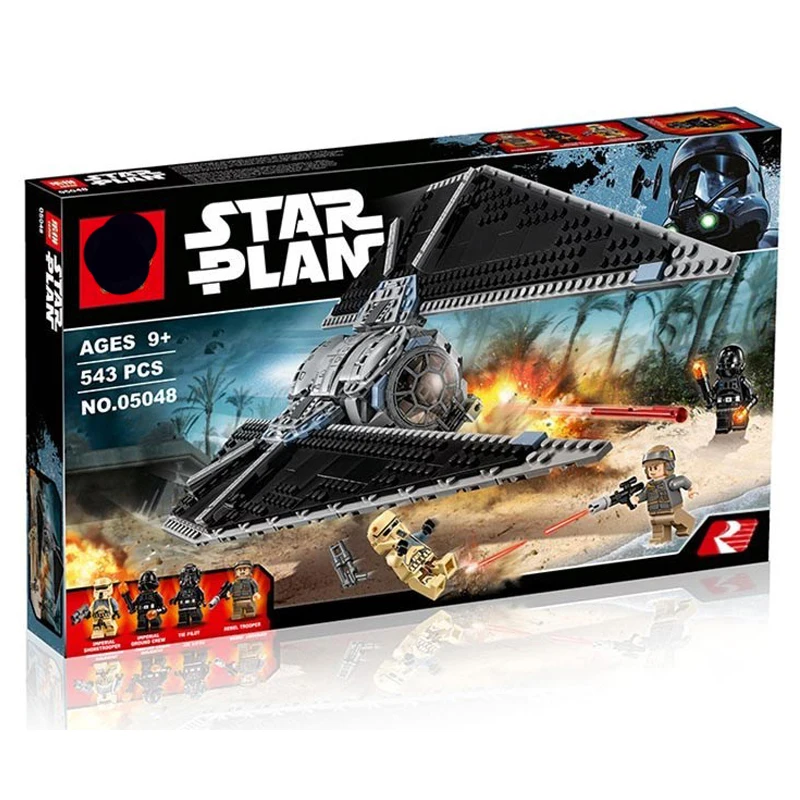 

543 pcs starwars tie striker fighter4 figures building blocks DIY parent child activity preferred 75154 Toy