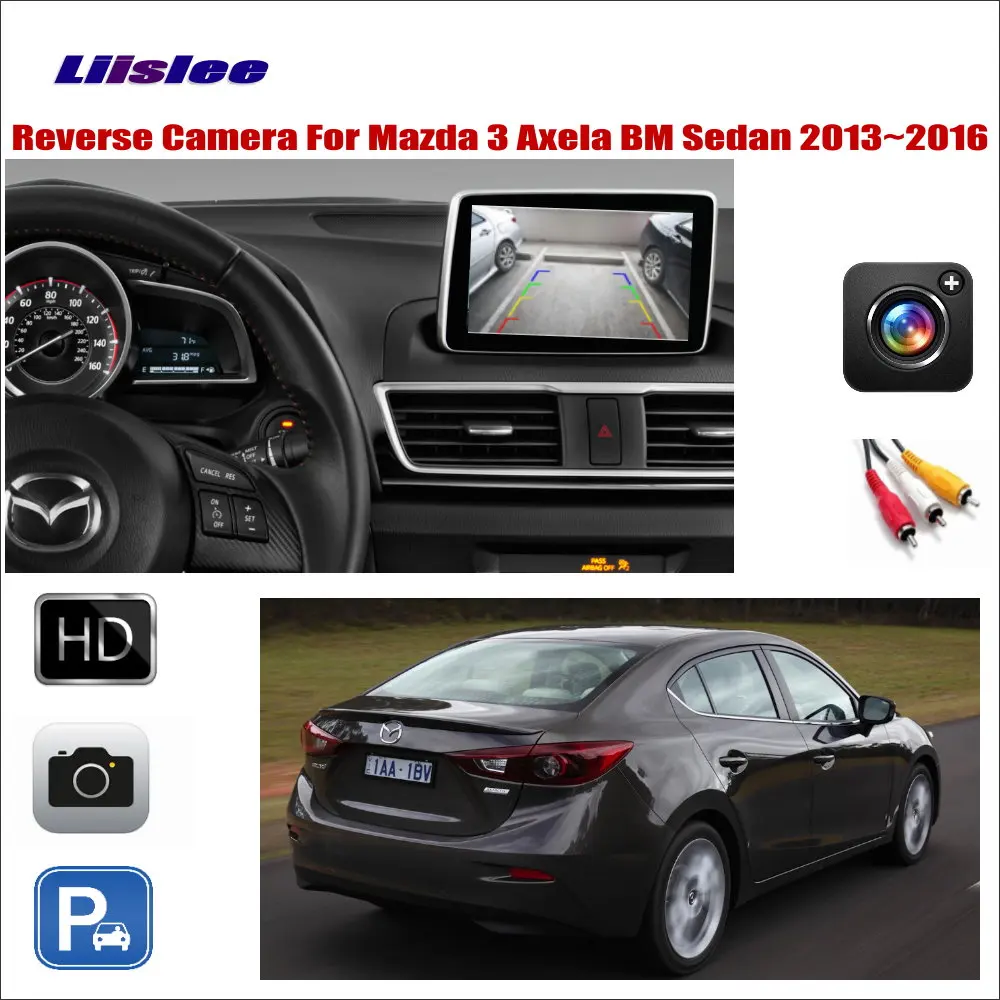 Задний вид автомобиля камера для Mazda 3 Mazda3 Axela BM Sedan 2013 2014 2015 2016 парковочная