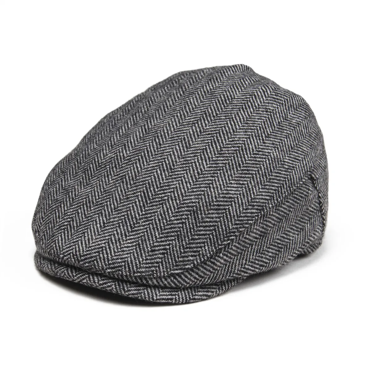 Kids Flat Cap Herringbone Woolen Tweed 