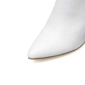 

Luxury 2020 Designer Women Sexy 10cm High Heels Western Cowboy Boots Leather Block White Heels Ankle Boots Chunky Heels Shoes