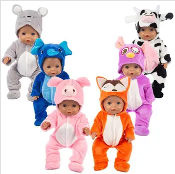 

2019 New Animal jumpsuits+shoes Fit 17 inch 43cm Doll Clothes Born Baby Doll Clothes Suit For Baby Birthday Festival Gift