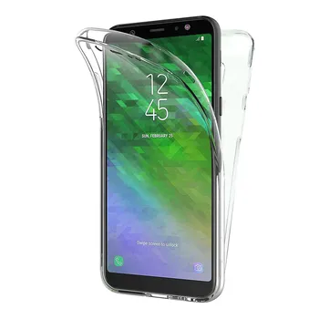

TBOC case for Samsung Galaxy A6 Plus A6 + (2018) - Full Clear Case [Silicone TPU] Double Face [360 Degree] Mobile