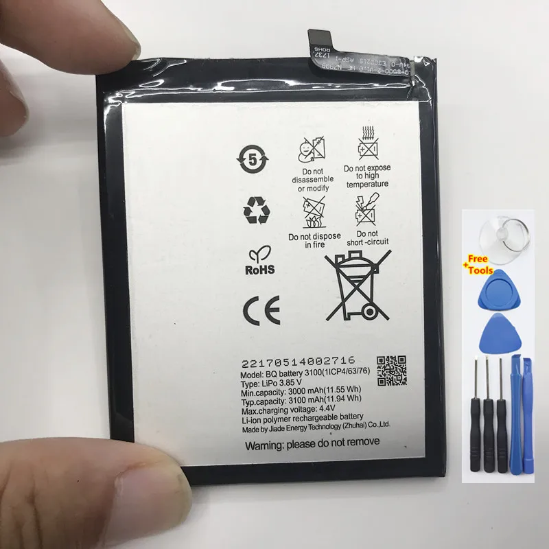 

New High Quality Battery For BQ Aquaris X X PRO Battery 3100mAh Battery with Repair Tools