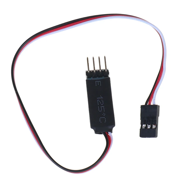 Dos canales controlados interruptor remoto Receptor luminosos de control del cable para el coche de RC Negro-Rojo 