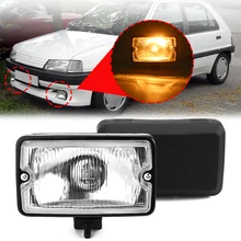 Par 12v frente luz de nevoeiro spotlamp luz condução drl led iluminação sim 3211 para peugeot 205 gti cti 106 306 mi16 h3