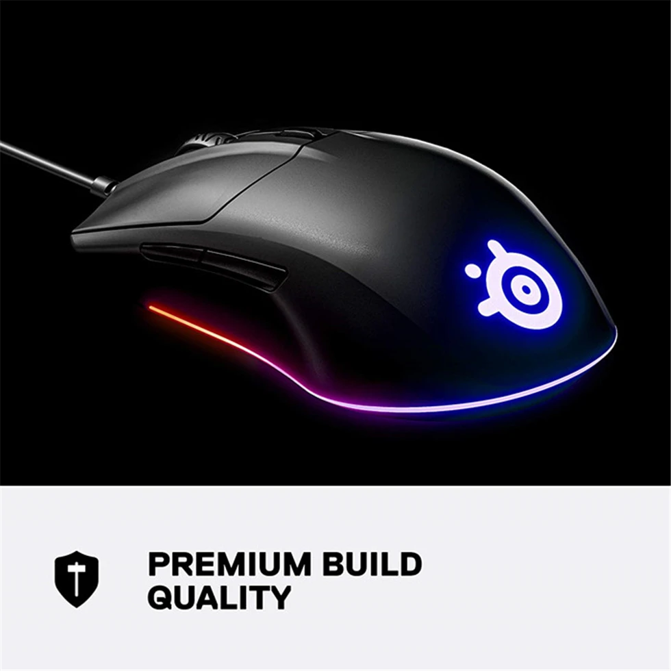 Peso da Luz de Fundo do Rival Apropriado para os Ratos do Jogo do Rato dos Jogos dos E-esportes do Fps da Mão 3 de Steelseries de 77g Dobro do Fps da Mão - Imagem 3
