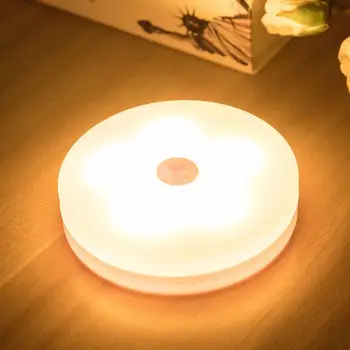 

5LED Mini Dimmable Touch Control Light ABS White Environmental Protection Material Bedroom Bedside Night Lamp Cabinet Lights
