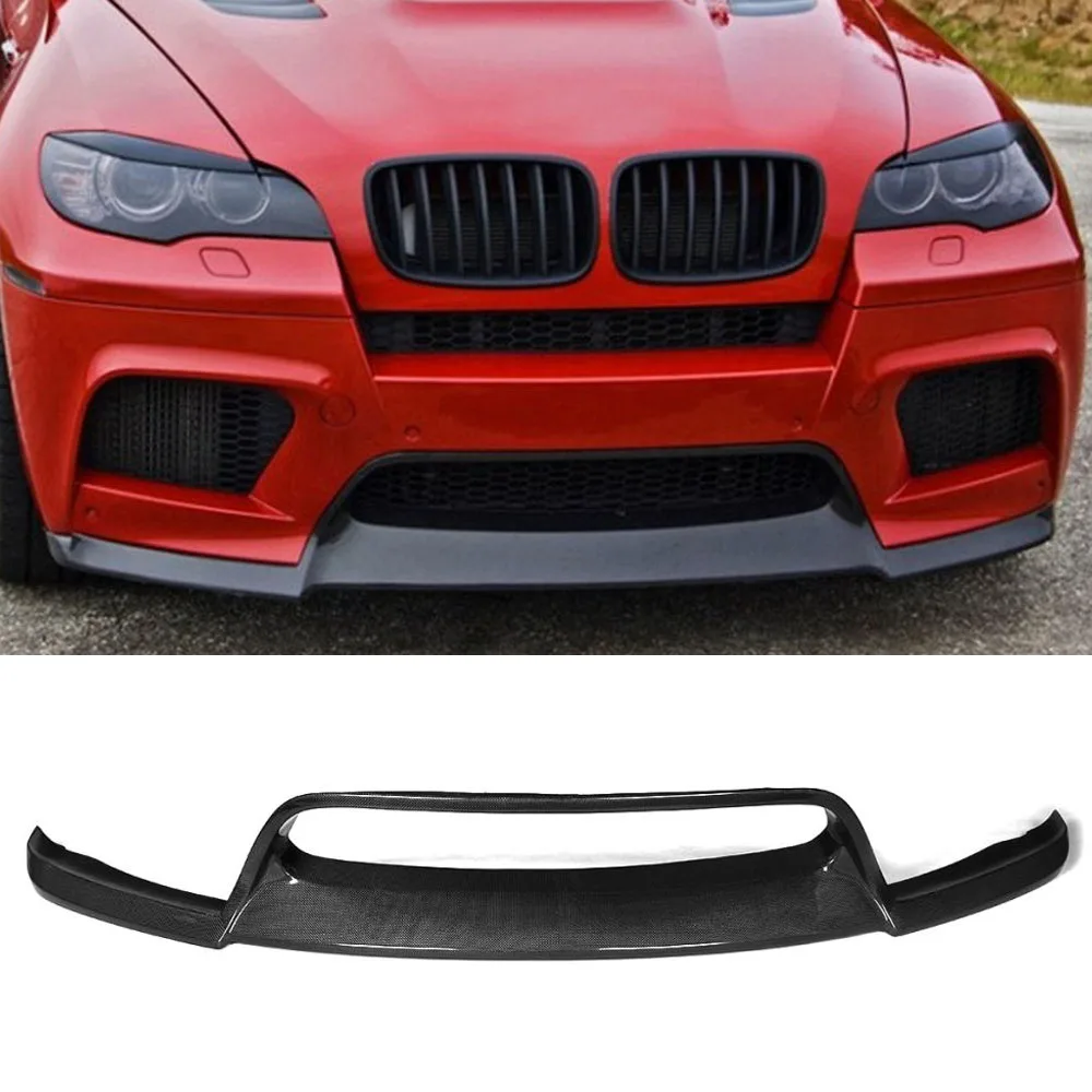 Углеродное волокно авто передний бампер спойлер разветвители для BMW E71 X6M 2008 2013