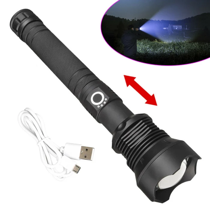 Новый длинный Zoom P70 бликовый фонарик из алюминиевого сплава с длинным съемным водонепроницаемым зарядным наружным фонариком