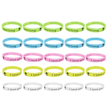 

25pcs Luminous Wristbands Silicone Colorful Bracelets Party Favors Supplies for Fittness Sports School Carnival (Random Color)