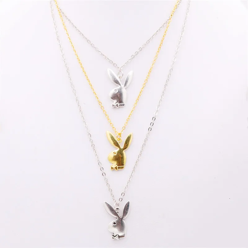 Милое трехцветное ожерелье «кролик», подвеска в виде кролика, подвеска в виде кролика для джентльмена, самодельные Украшения, подарок другу, тибетское серебро A1715 1 шт
