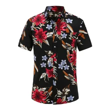 JeeToo рубашка мужская летняя рубашка с коротким рукавом Новая модная повседневная Гавайская Одежда большого размера с цветочным принтом приталенная рубашка высокого качества