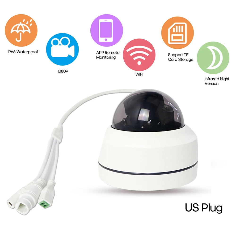 2," 2MP Wi-Fi мини PTZ купольная камера скорость 1080P камера инфракрасная ночная версия видеокамеры для внутреннего наружного видеонаблюдения