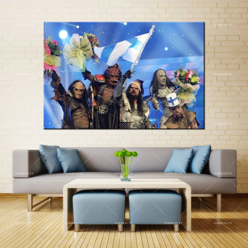 

Forbeauty Canvas Painting Wall Art lordi_eurovision_flag_monsters_winners Spray Printing Waterproof Ink Home Decor
