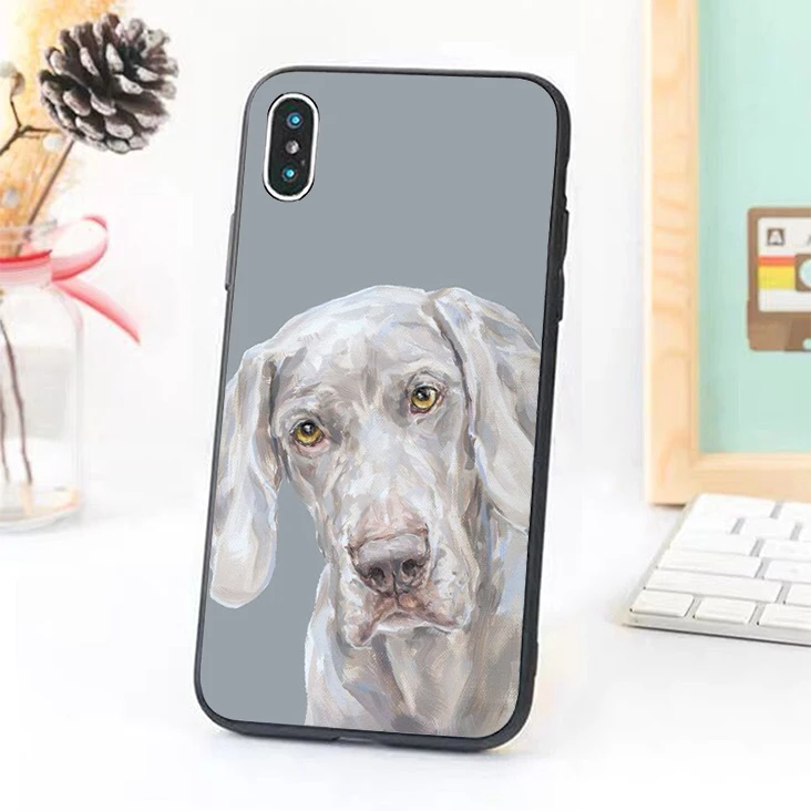 Bernandez 5 5S SE 6 6S TPU phone case cover for iPhone 7 8 plus X Xs Max XR Weimaraner Dog |