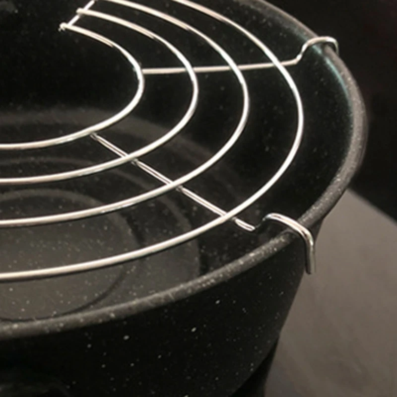 Kuchyň nerez ocel semi-circular mazat drén držák steaming držák horko izolace držák domácí kucharské umení smažený jídlo mazat překapávané filtr
