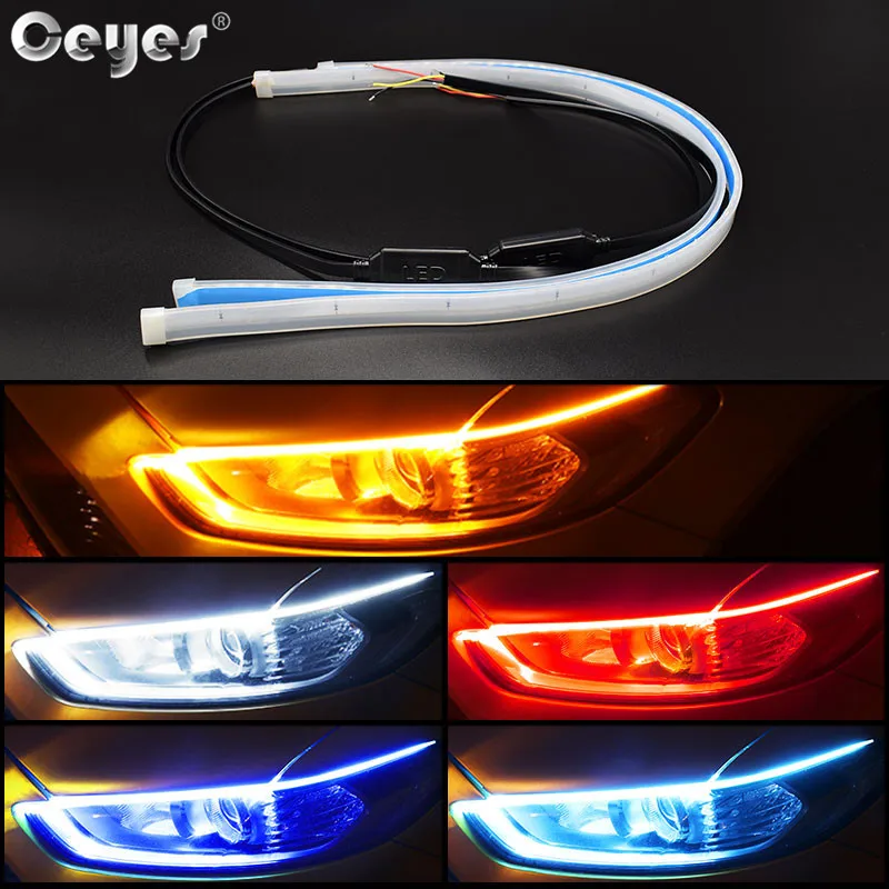 pelleten at opfinde ejendom Ceyes Car Styling Drl Led Daytime Running Lights Accessories Flexible Brake  Guide Strips Headlight Auto Day Time Flowing Lamps - Signal Lamp -  AliExpress