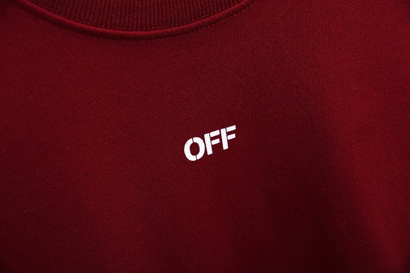 OFF-WHITE OW VIRGIL ABLOH trend свободная хип-хоп Уличная с длинным рукавом с круглым вырезом в полоску плюс бархатная мужская толстовка с капюшоном куртка