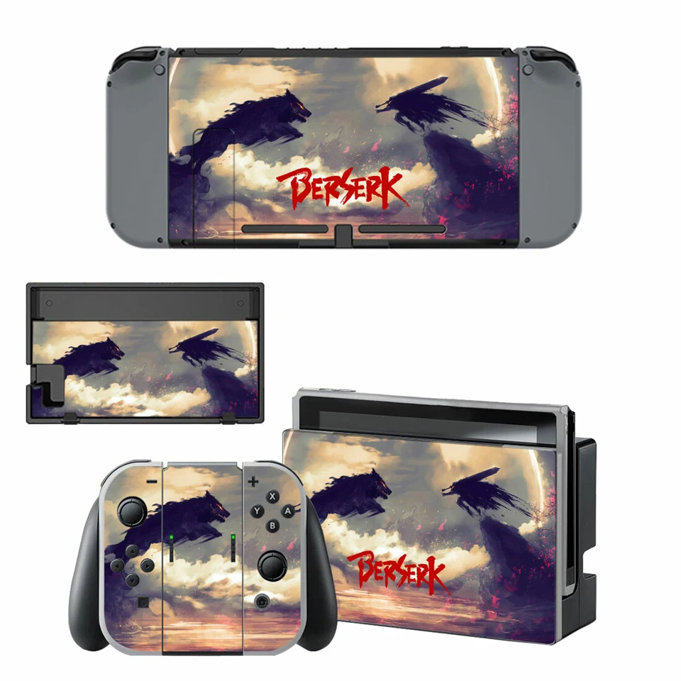 Baserk Переводные картинки kingd Switch sticker s Kit, наклейка с фланцевой пластиной для NS Switch Console& Joy-Con контроллер и док-станция