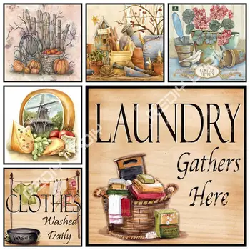 

Diamond Mosaic Picture of Rhinestones Laundry Gathers Here Diamond Embroidery Cross Stitch Full Square/Round Diamond Painting