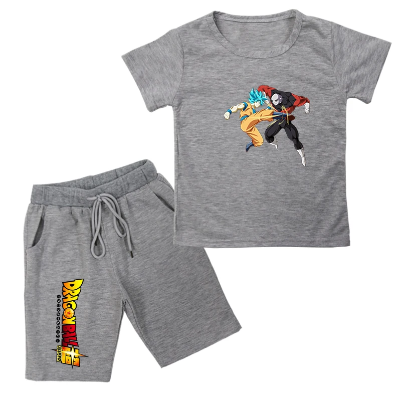 15 Детские комплекты с футболкой с принтом «Жемчуг дракона» для мальчиков и девочек короткая футболка с принтом+ штаны модная повседневная одежда из 2 предметов для малышей Повседневный хлопковый костюм - Цвет: 15