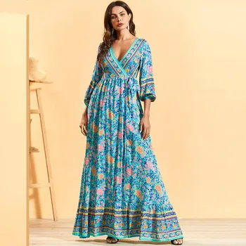 

African Dresses For Women Robe Africaine 2020 African Clothing Dashiki Fashion Print Cloth Long Maxi Dress Africa Clothing
