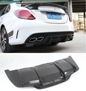 

High Quality Carbon fiber Rear Bumper Lip Spoiler Trunk Diffuser Cover For Mercedes Benz C63 W205 C Class 2015-2022 2/4 DOOR
