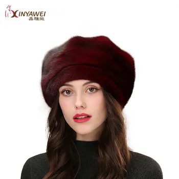 

Women's Winter Natural Mink Fur Cap,Soft And Soft Genuine Fox Fur Cap, Luxurious Quality Real Fox Fur Bomber Hats.