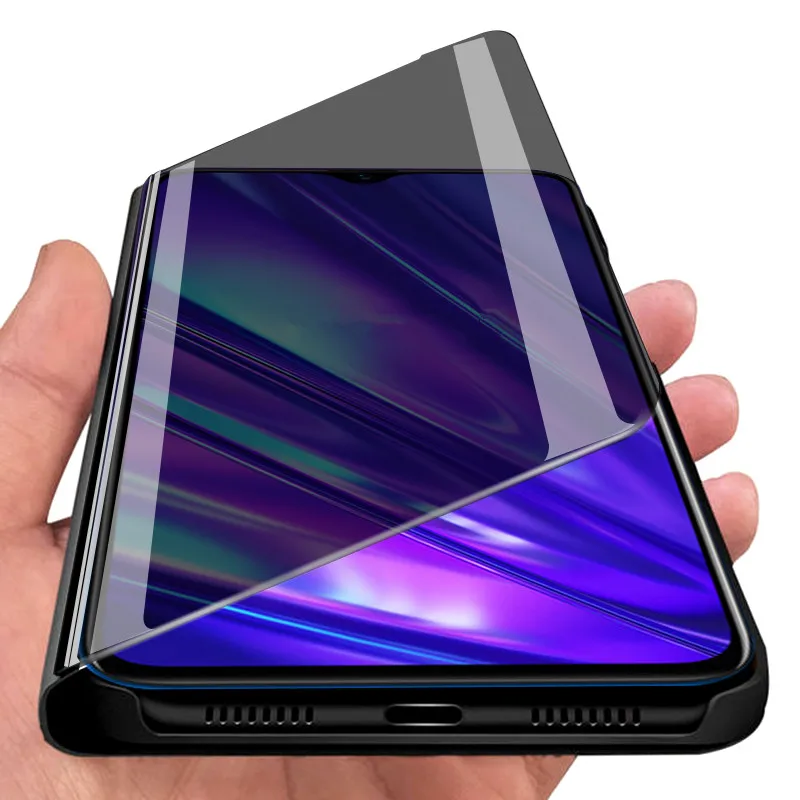 Luxury Smart Mirror Case For OPPO A5 2020 Clear View Flip Stand PU Leather Cover Oppo PCHT30 CPH1931 CPH1933 | Мобильные телефоны и
